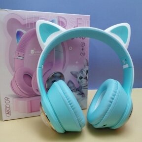 Беспроводные наушники HeadSet Cat с кошачьими ушками и котиком в иллюминаторе / Bluetooth наушники с RGB подсветкой от компании bel-ok - магазин товаров для дома - фото 1