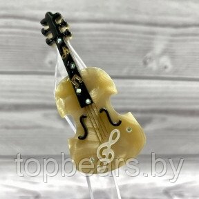 Бижутерия брошь для музыканта Скрипка 6.5 см Цвет Золотой кварц от компании ART-DECO МАРКЕТ - магазин товаров для дома - фото 1