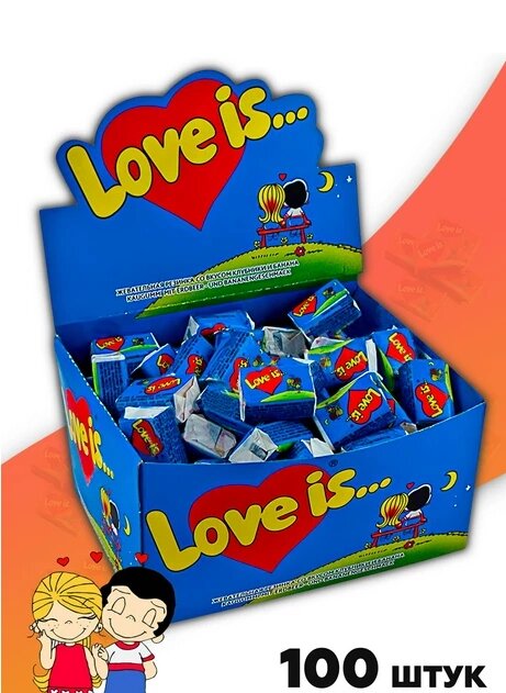 Блок жвачек Love is - Клубника-Банан, 100 шт. х 4,2 гр от компании ART-DECO МАРКЕТ - магазин товаров для дома - фото 1
