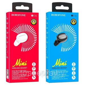 Bluetooth-гарнитура BOROFONE BC34 mini, цвет: черный, белый