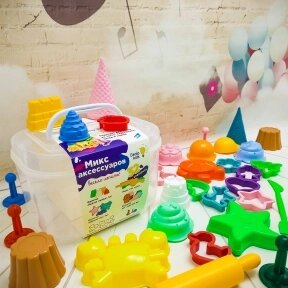 Большой набор аксессуаров для лепки Genio Kids в кейсе Микс аксессуаров 32 шт. от компании bel-ok - магазин товаров для дома - фото 1