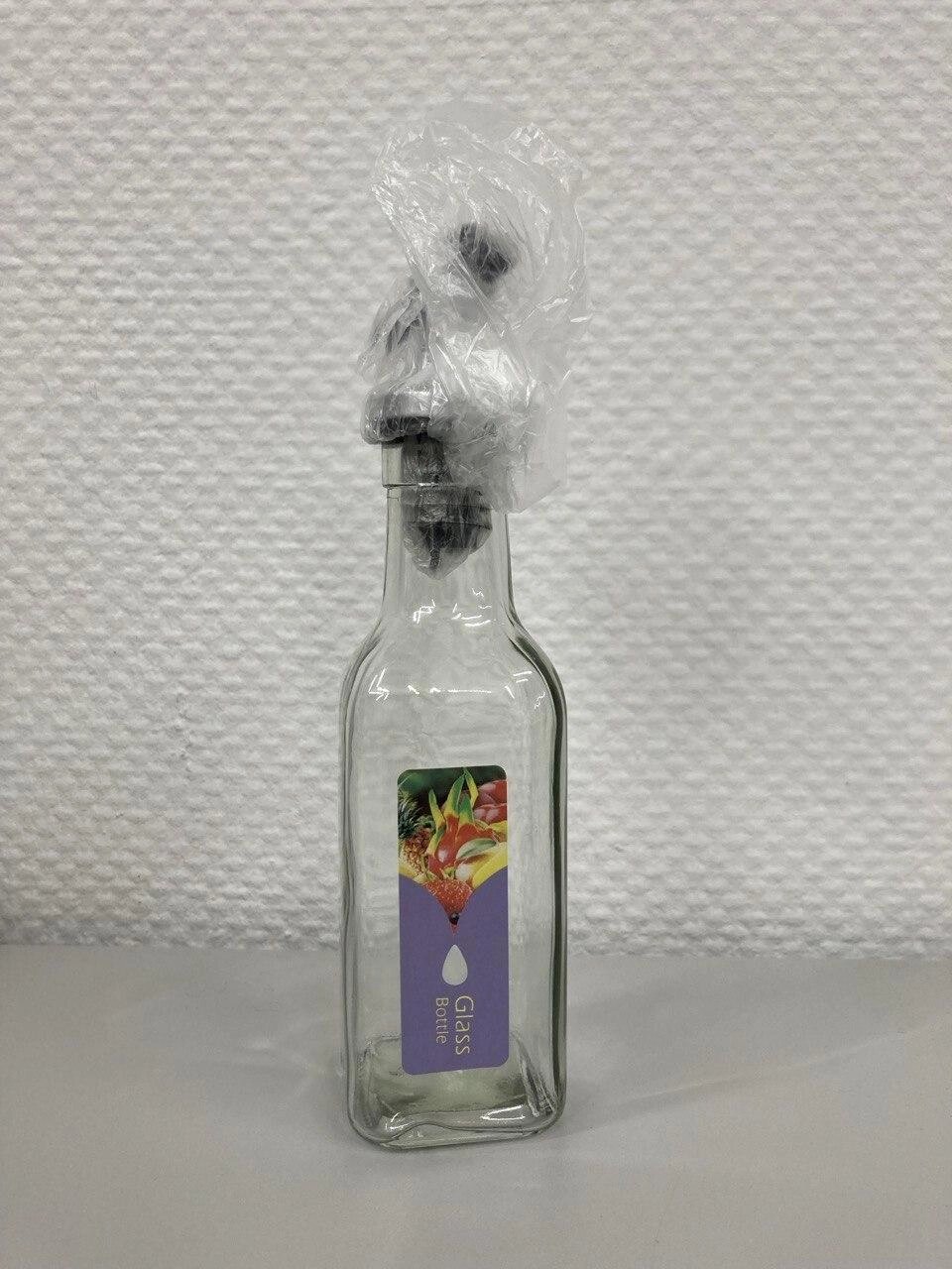 Бутылка стеклянная "БТ", емкость для масла с пробкой и дозатором 150мл. от компании ART-DECO МАРКЕТ - магазин товаров для дома - фото 1
