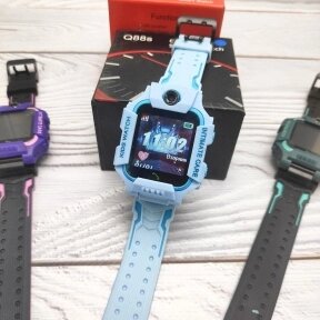 Часы детские Smart Watch Kids Baby Watch Q88 / Умные часы для детей Голубой корпус - голубой ремешок от компании bel-ok - магазин товаров для дома - фото 1