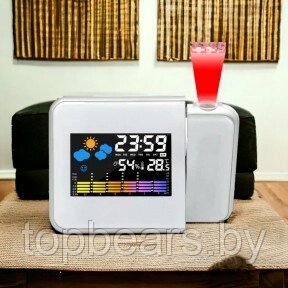 Часы - метеостанция  с будильником и проектором времени Jetix  Белый от компании ART-DECO МАРКЕТ - магазин товаров для дома - фото 1