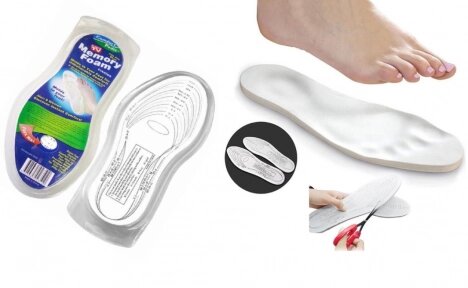 Cтельки для обуви с эффектом памяти Memory Foam Insoles (Универсальный размер 32-45) от компании bel-ok - магазин товаров для дома - фото 1