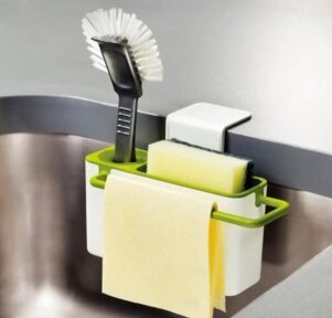 Держатель - органайзер кухонный для губки, моющего на раковину Kitchen Shelf / Полка подвесная от компании ART-DECO МАРКЕТ - магазин товаров для дома - фото 1