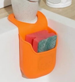 Держатель силиконовый для губки и мыла с сливными отверстиями / Органайзер на кран на кнопке Оранжевый от компании ART-DECO МАРКЕТ - магазин товаров для дома - фото 1