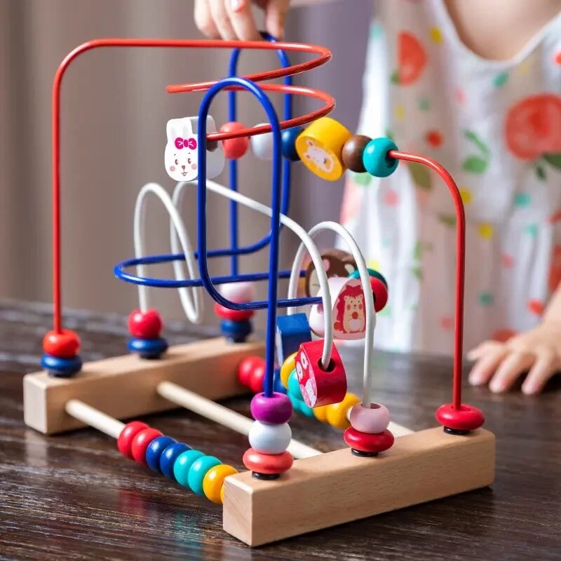 Детская развивающая серпантинка, игра лабиринт деревянный со счетами , игрушки развивашки для малышей от компании ART-DECO МАРКЕТ - магазин товаров для дома - фото 1
