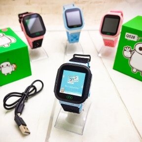 Детские GPS часы (умные часы) Smart Baby Watch Q528 Черные с голубым от компании ART-DECO МАРКЕТ - магазин товаров для дома - фото 1