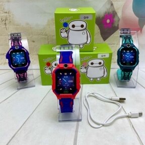 Детские умные часы Smart Baby Watch  Q19 Красные с синим ремешком от компании bel-ok - магазин товаров для дома - фото 1