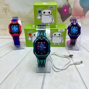 Детские умные часы Smart Baby Watch  Q19 Зеленые с черным ремешком от компании bel-ok - магазин товаров для дома - фото 1