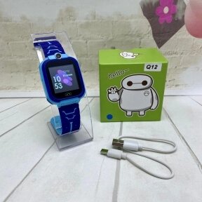 Детские умные часы Smart Baby Watch с gps Q12 Голубые с фиолетовым от компании bel-ok - магазин товаров для дома - фото 1