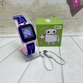 Детские умные часы Smart Baby Watch с gps Q12 Розовые с фиолетовым от компании bel-ok - магазин товаров для дома - фото 1