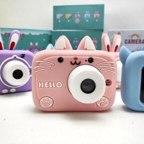 Детский цифровой мини фотоаппарат Childrens fun Camera (экран 2 дюйма, фото, видео, 5 встроенных игр) Розовый котик от компании bel-ok - магазин товаров для дома - фото 1