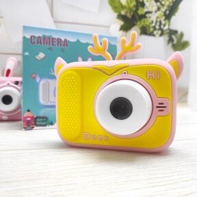 Детский цифровой мини фотоаппарат Childrens fun Camera (экран 2 дюйма, фото, видео, 5 встроенных игр) Розовый олененок от компании bel-ok - магазин товаров для дома - фото 1