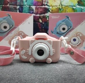 Детский фотоаппарат Childrens Fun Camera /  Мини-видеокамера / 5 встроенных игр для детей Розовый котик от компании ART-DECO МАРКЕТ - магазин товаров для дома - фото 1