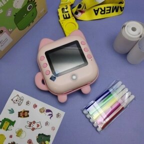 Детский фотоаппарат с мгновенной печатью Childrens Time Print Camera (фото, видео, поддержка SD-card до 32 Gb) Розовый от компании bel-ok - магазин товаров для дома - фото 1