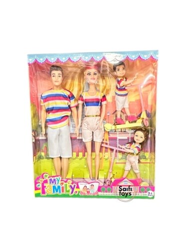 Детский игровой набор кукол "семья"семья детьми с аксессуарами для девочек
