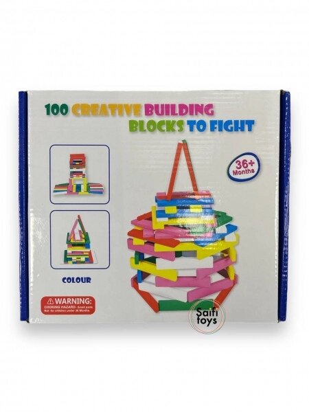 Детский конструктор кубики , игровые деревянные развивающие игрушки для детей, малышей 100 элементов от компании ART-DECO МАРКЕТ - магазин товаров для дома - фото 1