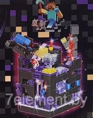 Детский конструктор Minecraft Фиолетовая крепость Майнкрафт GT-109 серия my world аналог лего lego LED, 330 д. от компании ART-DECO МАРКЕТ - магазин товаров для дома - фото 1