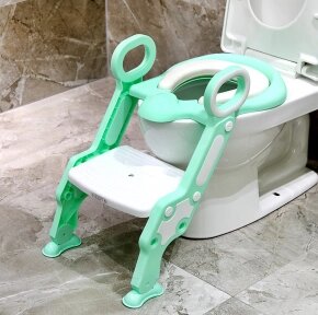 Детское сиденье накладка на унитаз с лестницей Potty Training Seat/ мягкое сидение  Мятный от компании bel-ok - магазин товаров для дома - фото 1