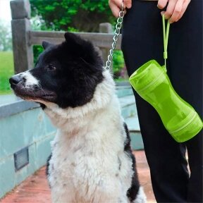 Дорожная бутылка поилка - кормушка  для собак и кошек Pet Water Bottle 2 в 1  Зеленый от компании ART-DECO МАРКЕТ - магазин товаров для дома - фото 1
