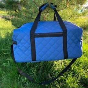 Дорожная сумка для путешествия / экокожа (50х23х23см ) Плечевой ремень Синяя от компании ART-DECO МАРКЕТ - магазин товаров для дома - фото 1