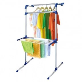 Двухуровневая вешалка (стойка-сушилка) для одежды Multi-Purpose Drying Rack, Stainless Steel напольная, 1467475см от компании bel-ok - магазин товаров для дома - фото 1