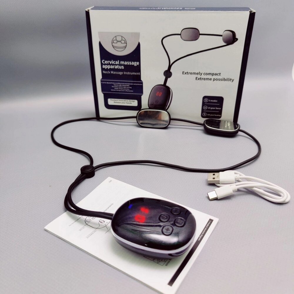Электрический импульсный миостимулятор-массажер для шеи Cervical Massage Apparatus (5 режимов массажа, 15 от компании ART-DECO МАРКЕТ - магазин товаров для дома - фото 1