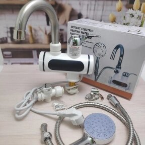 Электрический водяной душ с краном, Проточный водонагреватель-душ  Instant Electric Heating Water Faucet  Shower Нижнее от компании bel-ok - магазин товаров для дома - фото 1