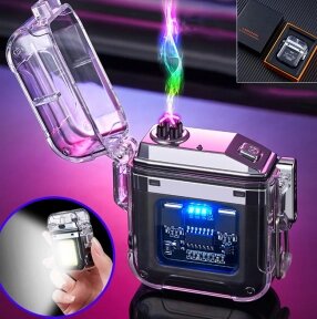 Электронная водонепроницаемая пьезо зажигалка - фонарик с USB зарядкой LIGHTER Черная от компании ART-DECO МАРКЕТ - магазин товаров для дома - фото 1