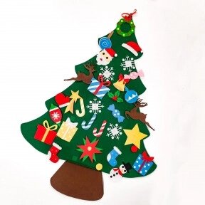 Елочка из фетра с новогодними игрушками липучками Merry Christmas, подвесная, 93 х 65 см Декор С от компании ART-DECO МАРКЕТ - магазин товаров для дома - фото 1
