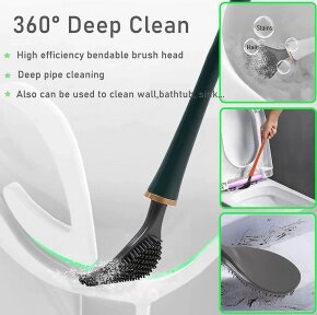 Ершик из эластичного силикона VIP Brush Туалетная плоская щетка для чистки унитаза  Зеленый от компании ART-DECO МАРКЕТ - магазин товаров для дома - фото 1