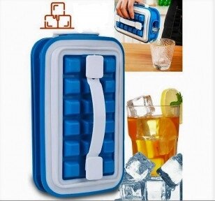 Форма для льда Ice Cube Tray / форма для охлаждения напитков / контейнер для льда и воды с ручками Синяя от компании ART-DECO МАРКЕТ - магазин товаров для дома - фото 1