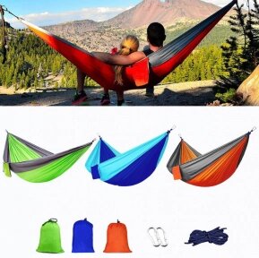 Гамак подвесной двухместный Hammock Swing Ультралёгкий и сверхпрочный (Крепления в комплекте) 270х140 см Цвет: от компании bel-ok - магазин товаров для дома - фото 1