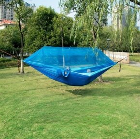 Гамак с антимоскитной сеткой Two Seats Hammock Двухместный (270х140 см) Синий от компании bel-ok - магазин товаров для дома - фото 1