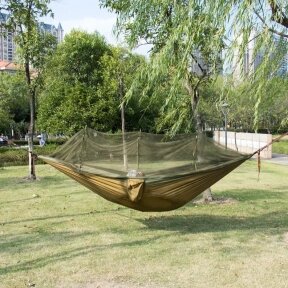 Гамак с антимоскитной сеткой Two Seats Hammock Двухместный (270х140 см) Темно-зеленый от компании bel-ok - магазин товаров для дома - фото 1