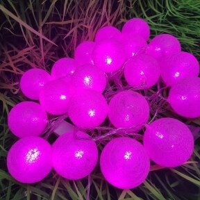 Гирлянда Новогодняя Шар хлопковый Тайские фонарики 20 шаров, 5 м Розовая от компании ART-DECO МАРКЕТ - магазин товаров для дома - фото 1