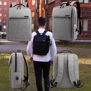 Городской рюкзак Кембридж с USB и отделением для ноутбука до 14.5"Серый