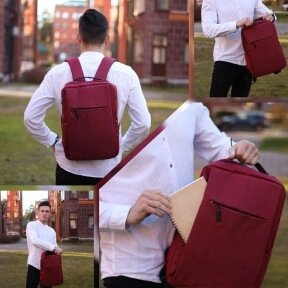 Городской рюкзак Lifestyle с USB и отделением для ноутбука до 17.72 Красный от компании ART-DECO МАРКЕТ - магазин товаров для дома - фото 1