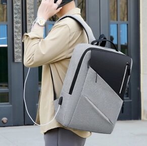 Городской рюкзак Modern City с отделением для ноутбука до 17 дюймов и USB портом Серый от компании ART-DECO МАРКЕТ - магазин товаров для дома - фото 1