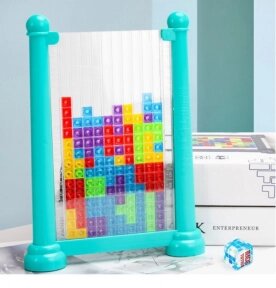 Игра - головоломка тетрис 3D 72 детали Tetris Puzzle Game в планшете / Новая настольная игра - пазл 3 Голубой от компании bel-ok - магазин товаров для дома - фото 1