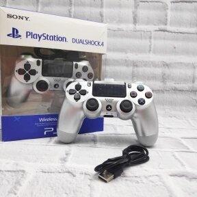 Игровой геймпад Sony DualShock 4 , беспроводной Серебро от компании bel-ok - магазин товаров для дома - фото 1