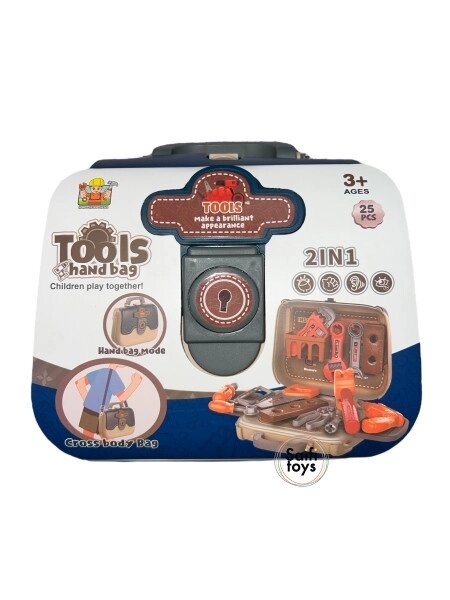 Игровой набор инструментов в чемоданчике 2в1 25 предметов, развивающие игрушки для мелкой моторики рук, набор от компании ART-DECO МАРКЕТ - магазин товаров для дома - фото 1