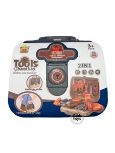 Игровой набор инструментов в чемоданчике 2в1 25 предметов, развивающие игрушки для мелкой моторики рук, набор