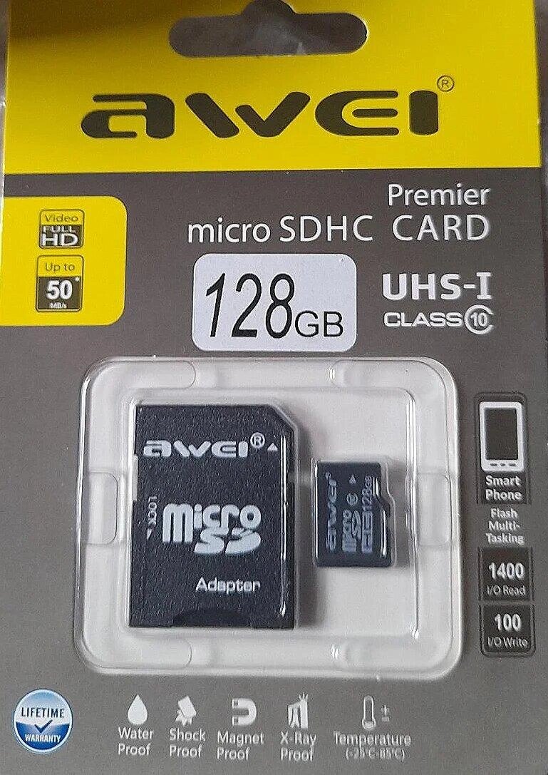 Карта памяти Awai 128GB  microSDXC UHS-1 от компании ART-DECO МАРКЕТ - магазин товаров для дома - фото 1