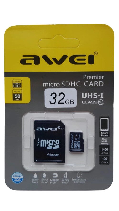 Карта памяти Awai 32GB  microSDXC UHS-1 от компании ART-DECO МАРКЕТ - магазин товаров для дома - фото 1