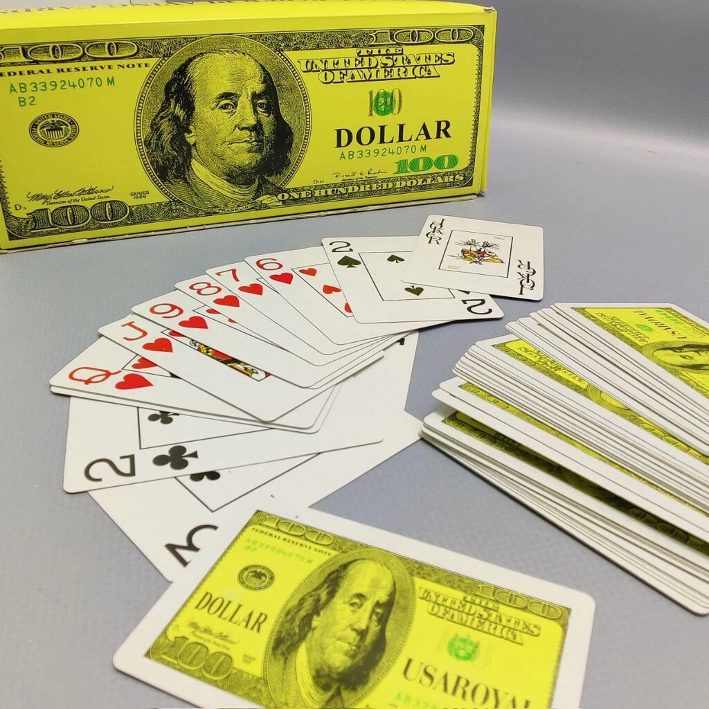 Карты игральные "Dollar" / 2 колоды по 54 шт. / пластиковое покрытие от компании ART-DECO МАРКЕТ - магазин товаров для дома - фото 1