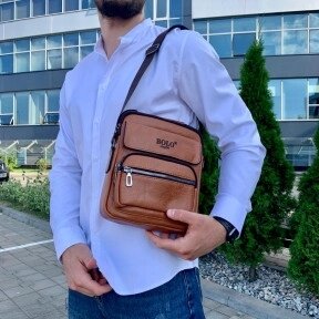 Классическая мужская сумка-мессенджер Bolo LingShi (плечевой ремень, ручка для переноски) от компании ART-DECO МАРКЕТ - магазин товаров для дома - фото 1