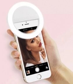 Кольцо для селфи (лампа подсветка) Selfie Ring Light, 2 батарейки ААА (в комплект не входят), 3 свет. режима Белое от компании bel-ok - магазин товаров для дома - фото 1